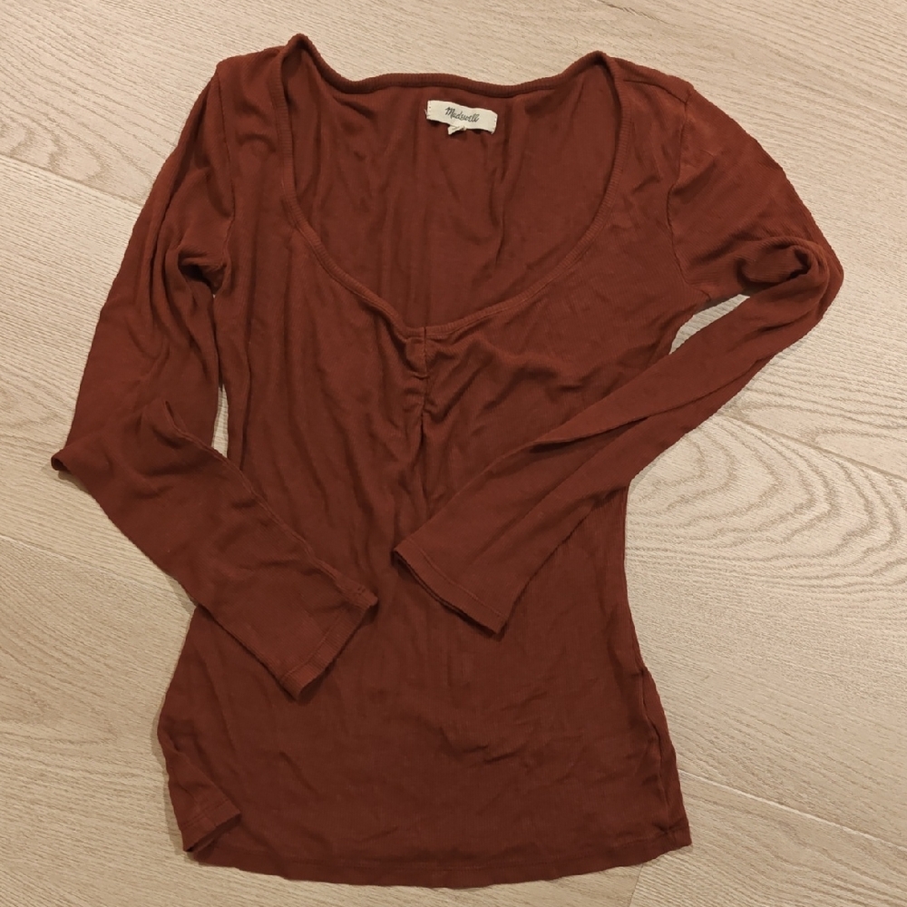 Maxwell Rich Chocolate Color Long Sleeve Top